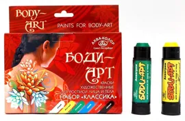 ПШ082 Аквагрим БОДИ-АРТ №1, карандаши, 6 цветов