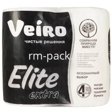 Туалетная бумага 4 сл. 4 шт. "Veiro Elite Extra" Белая (1/10 шт.) арт. 9С44