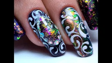Новогодний Дизайн Ногтей Часы и вензеля | Маникюр 2017 | Nail Art Designs