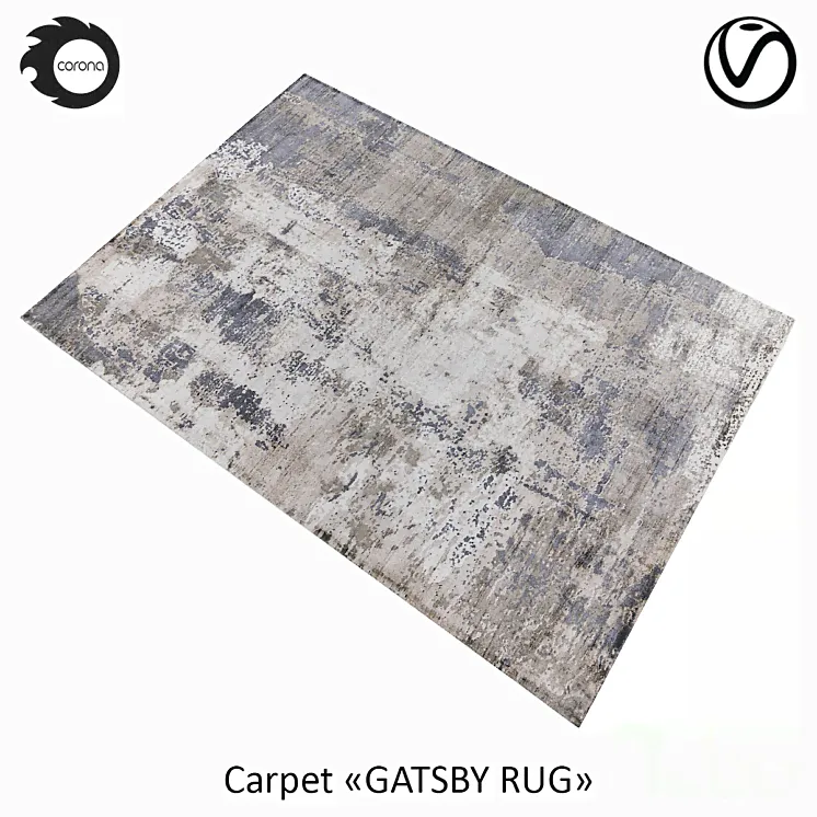 Индийский ковёр из арт-шелка «GATSBY RUG» CLOUD - Ковры - 3D модель-2