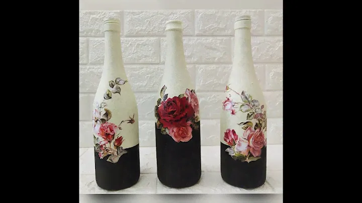 DIY Decoupage Bottle Art | Decoupage Floral Bottle Vase