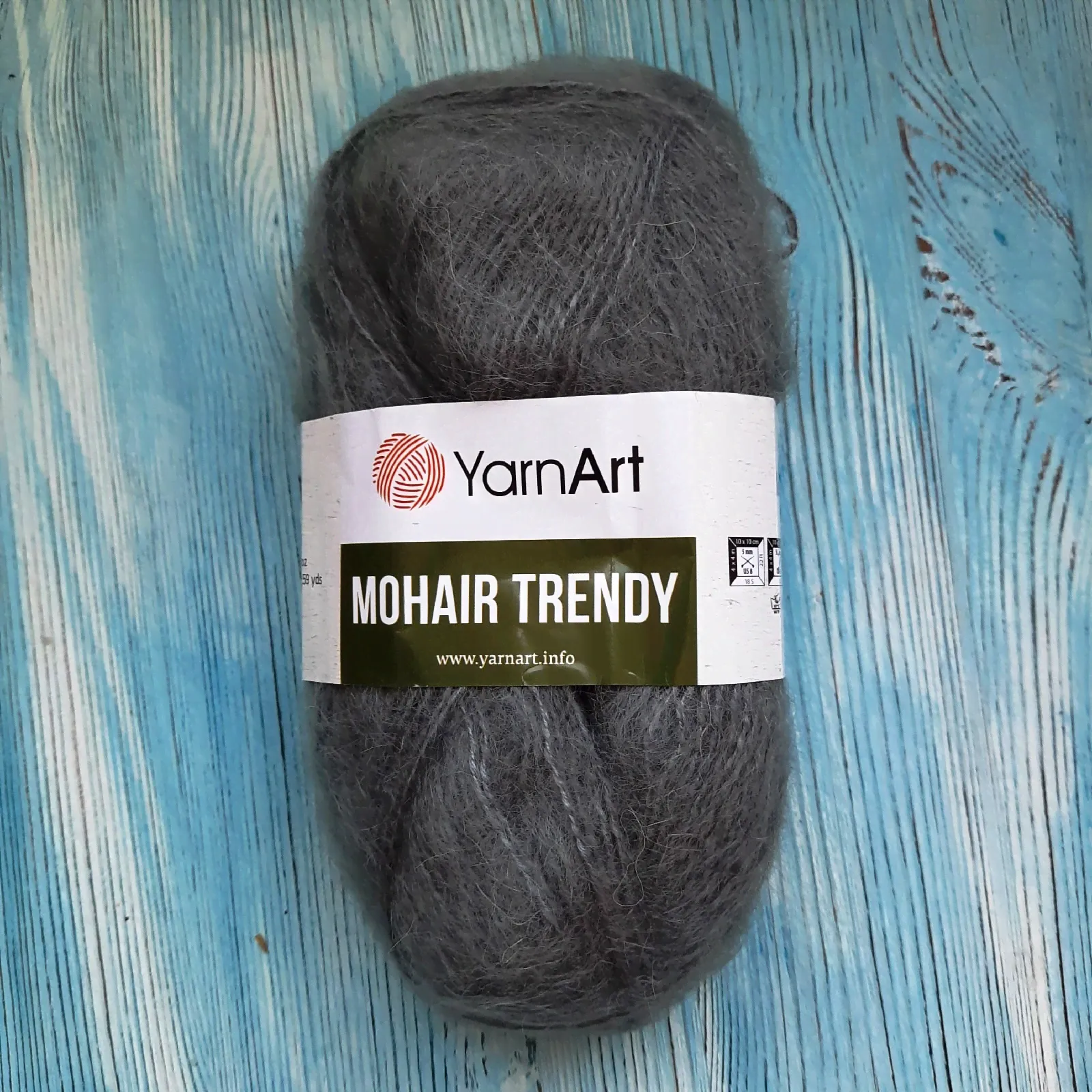 Мохер Mohair Trendy от Ярн Арт цвет Темно-серый-0