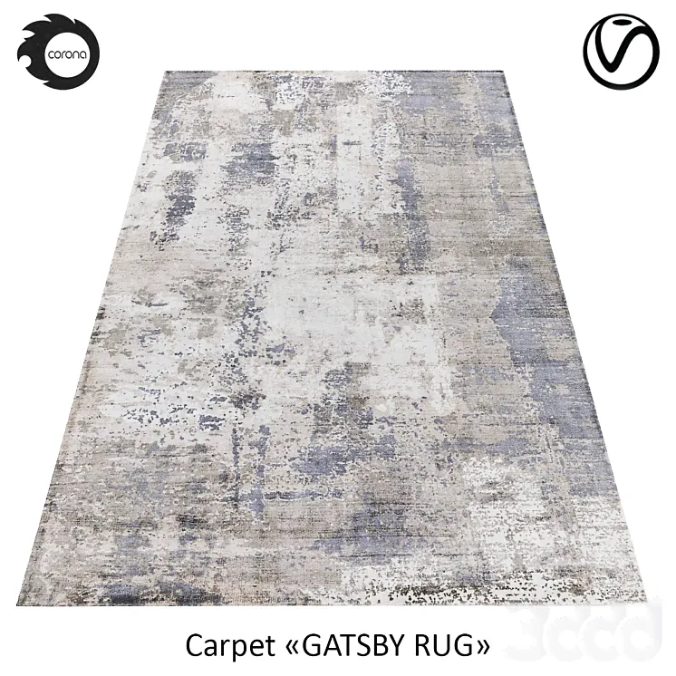 Индийский ковёр из арт-шелка «GATSBY RUG» CLOUD - Ковры - 3D модель-1